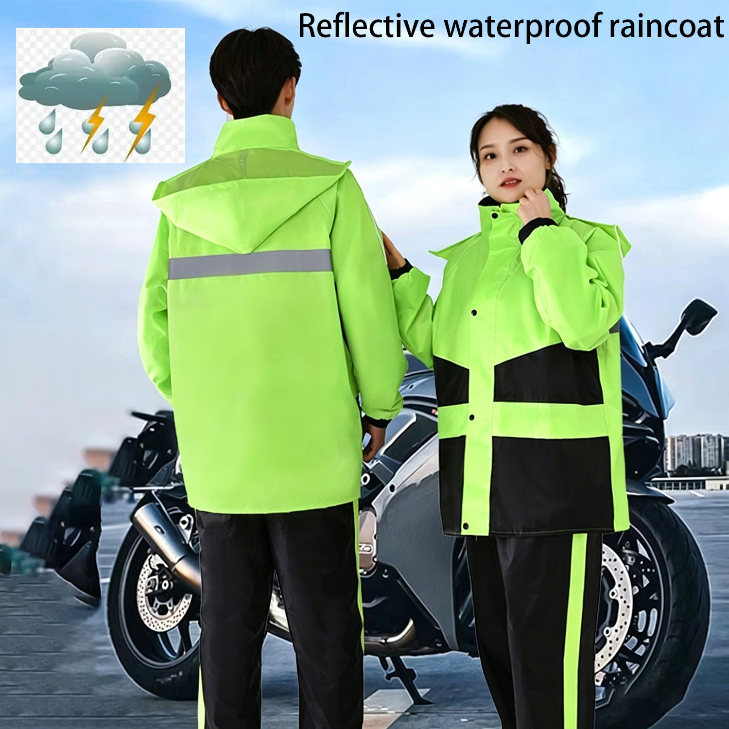 Motorcycle Gear Jacket - Motosiklet yağmurluk takım elbise erkek kadın
