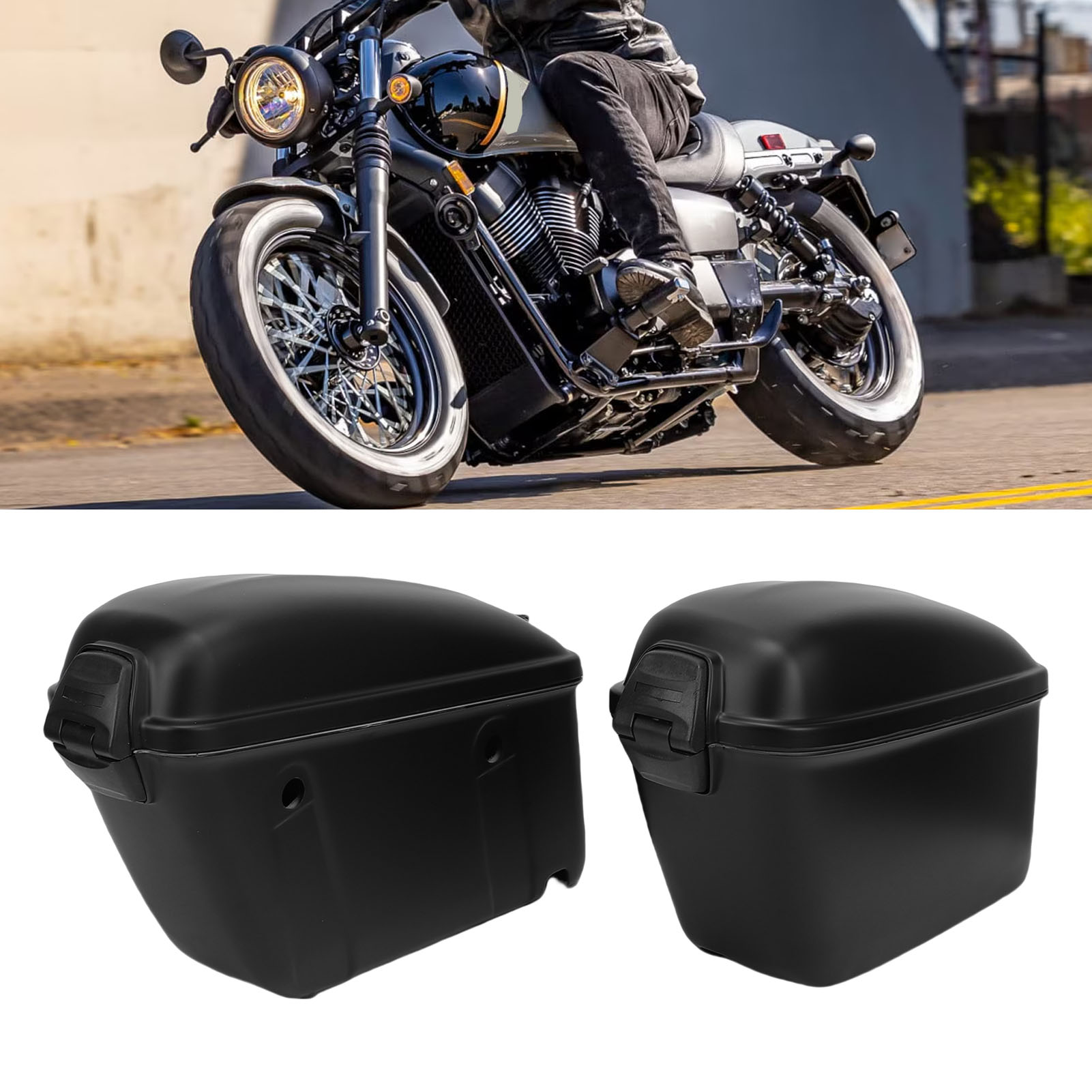 Motorcycle Gear Backpack - 22L Motosiklet Sert Yan Çantaları Kilitli