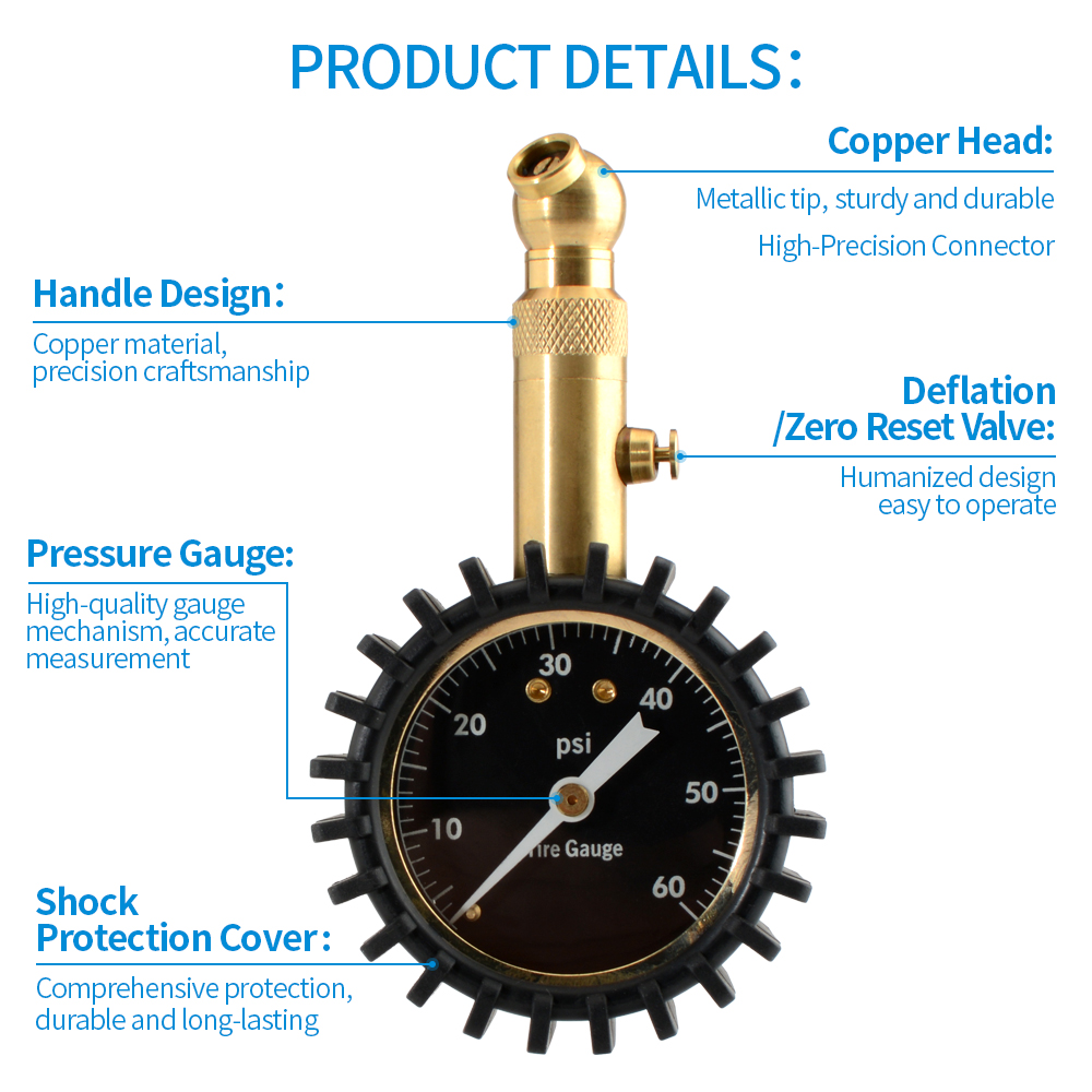 0-60PSI Yüksek Doğruluklu Last - Tyre Pressure Gauge incelemesi ve fiyatı