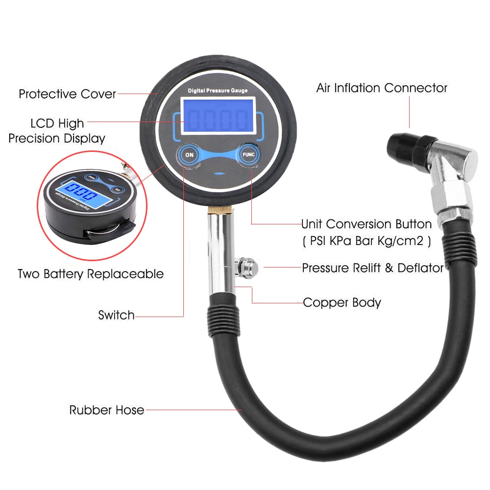 0-200Psi lastik basınç gösterg - Tyre Pressure Gauge incelemesi ve fiyatı