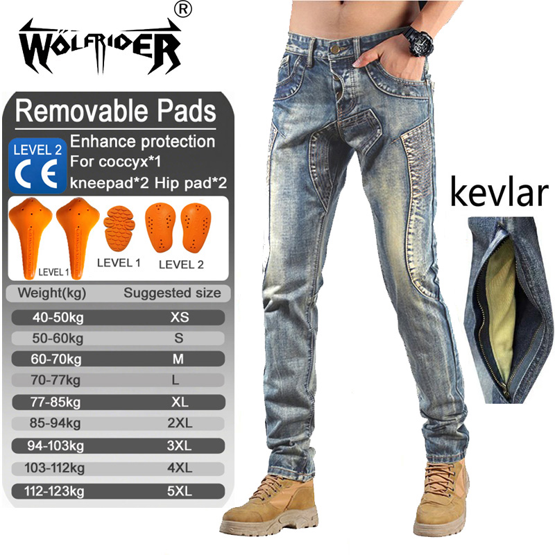 Kevlar Motosiklet Kot Erkekler - Motorcycle Gear Japan incelemesi ve fiyatı